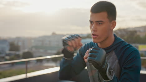 boxing, training and man in outdoor fitness