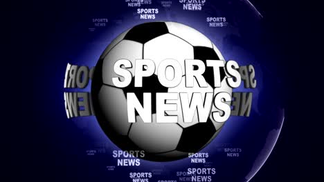 sports news text animation, and sport balls, loop