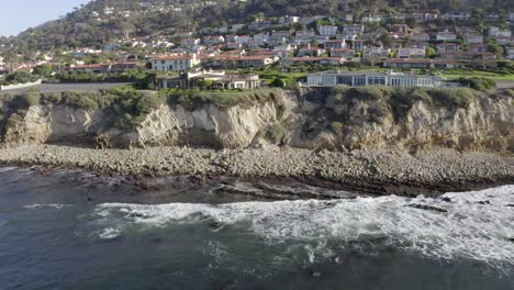 palos verdes luxury seaside villas atop coastal cliffs, aerial view