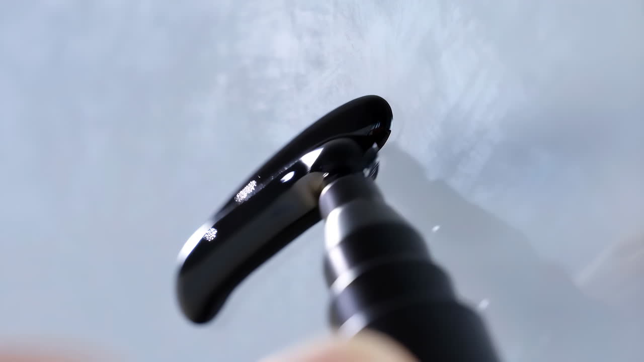 Close-up of a Black Steam Nozzle