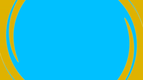 animación de giro azul y giro inverso en fondo naranja