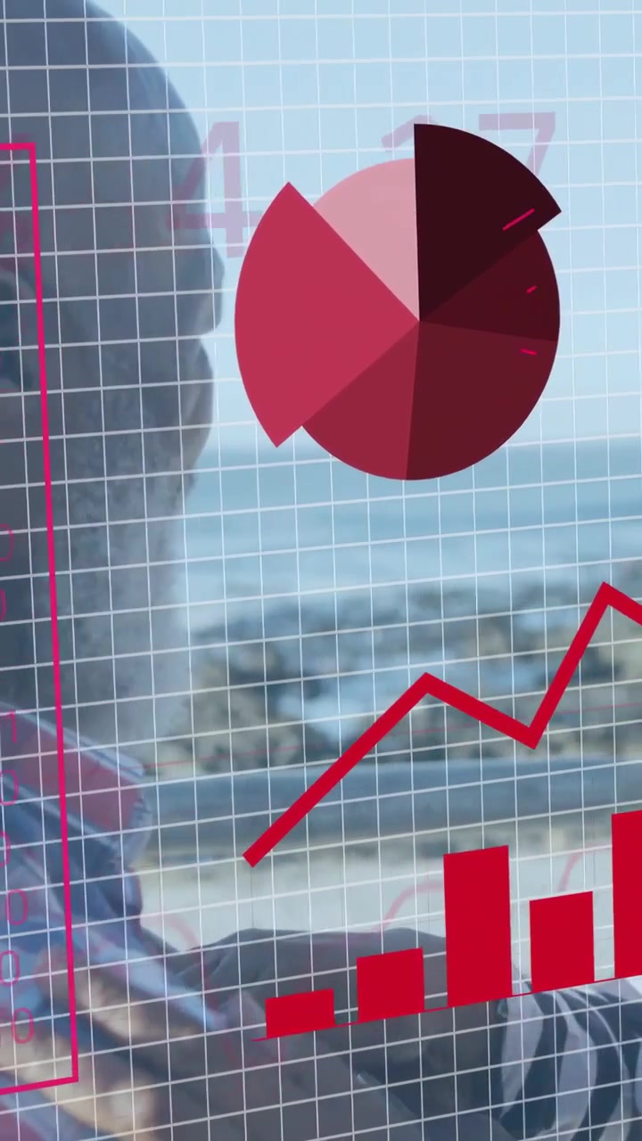 Vertical video: Senior driving coast rd HUD appearing, populating charts monitoring automotive data