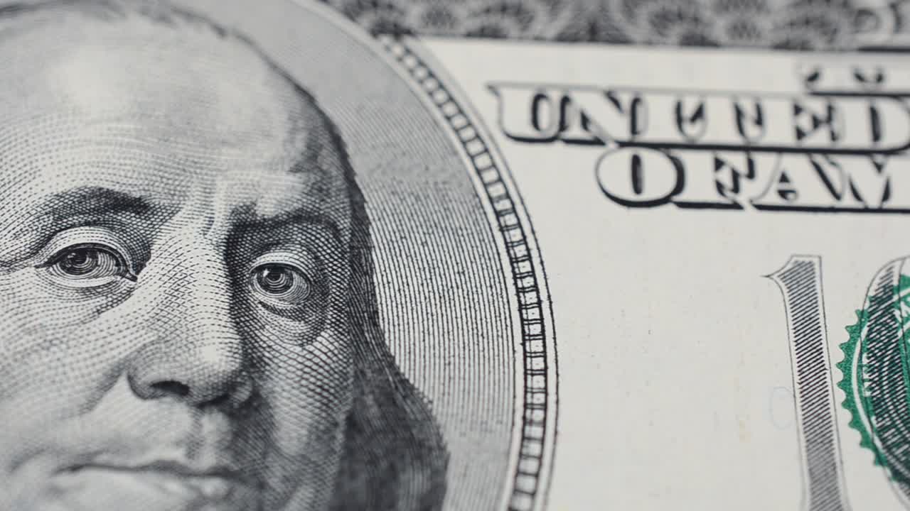 Banknote of the USA. Shooting of money