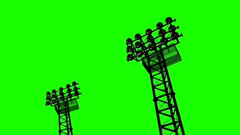 estante de iluminación con focos para estadios de fútbol y otras áreas. renderización 3d