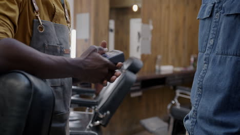 payment at barber shop
