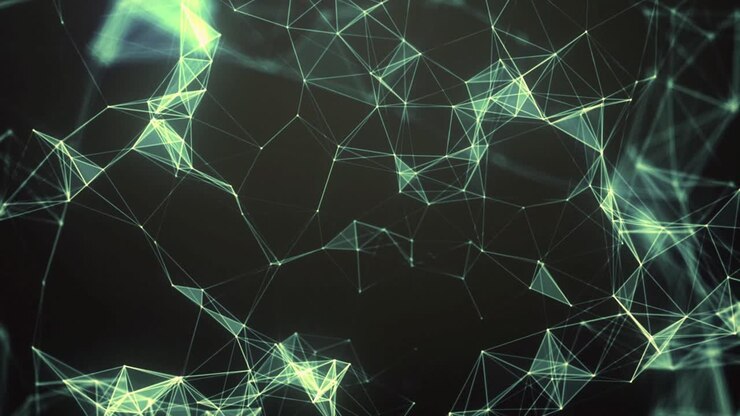 Rete Plesso Astratta Dinamica con Connessioni Verdi Luminose