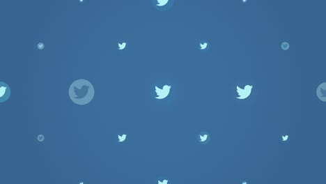 social twitter icons on network background