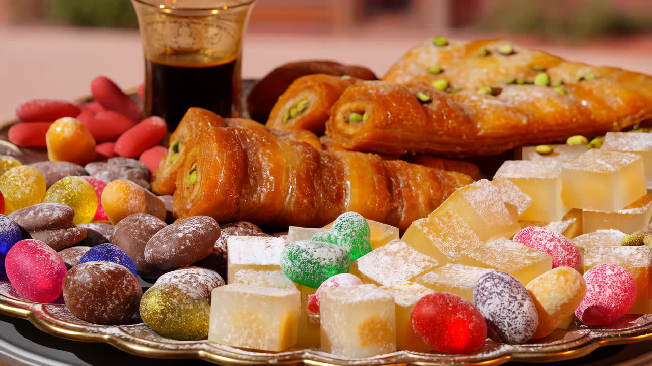 Traditional Middle Eastern Desserts and Sweets Platter
