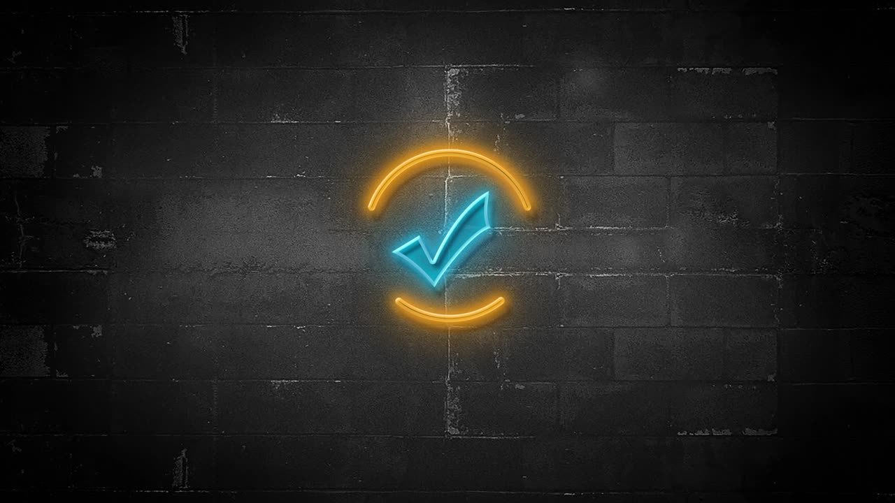 compruebe la marca en el letrero de neón parpadeante en resolución de 4k