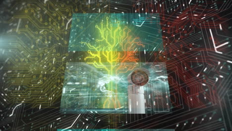 animación del árbol y la red de conexiones a través de un circuito integrado