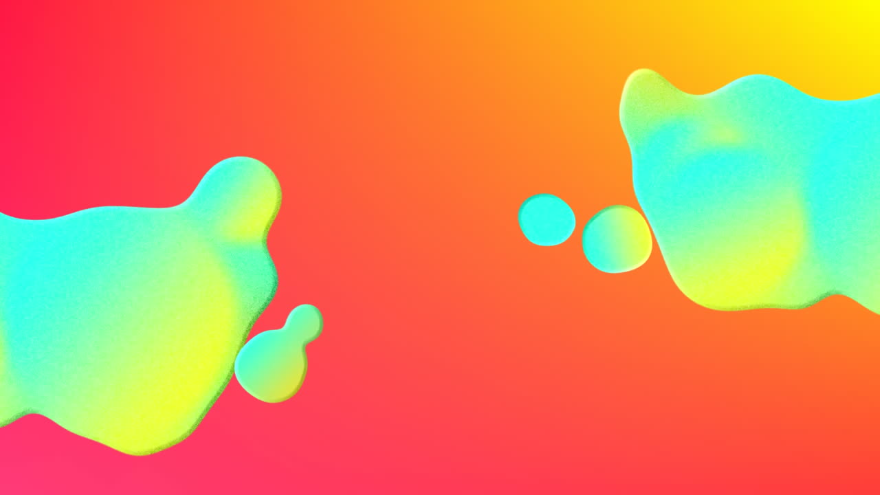 Teal and yellow puddle on yellow and red background