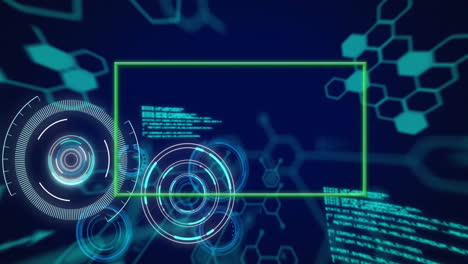 animation of digital data processing over scopes scanning