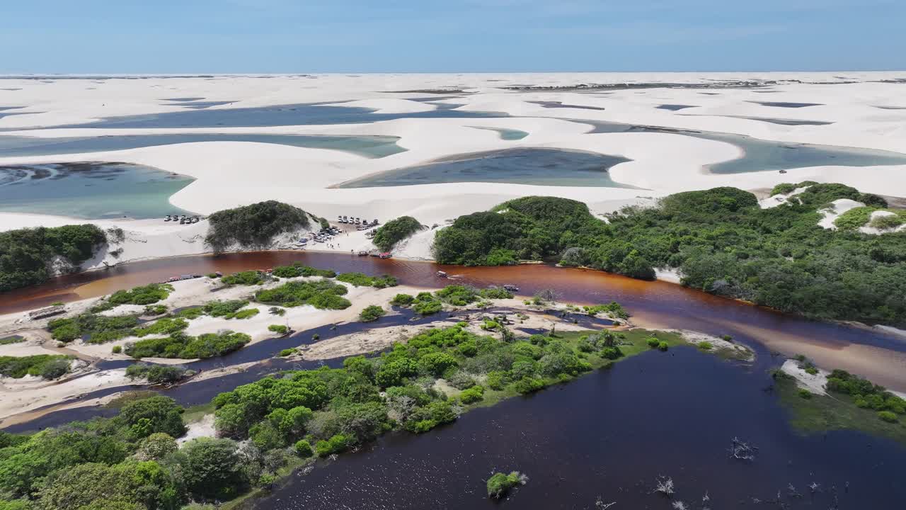 Betania Village At Santo Amaro In Maranhao Brazil. Nature Landscape. Beautiful Rainforest. Betania Village In Maranhao. Oasis Scenery. Colored River. Native Village. Brazil Northeast