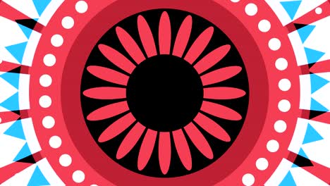 diseño gráfico que gira en el centro y aumenta el tamaño, para cubrir todo el fondo y desaparecer.