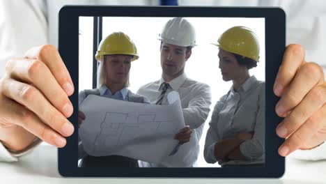 digital tablet showing architects