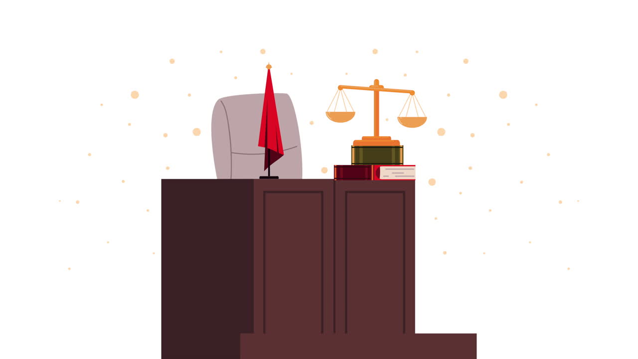 균형 애니메이션 을 가진 법원 포디움