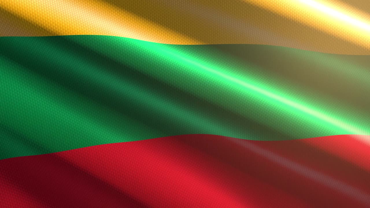 Bandera brillante de Lituania - animación en bucle