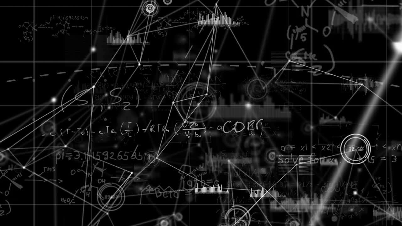 animación del procesamiento de datos sobre un fondo negro