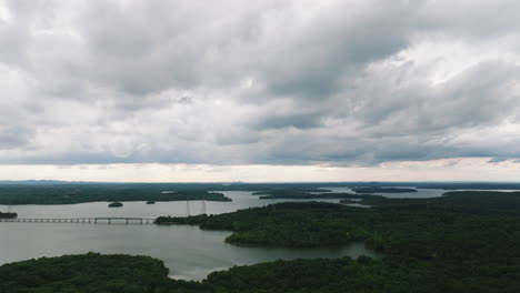 scenic view of bridge over percy priest lake in long hunter state park, tennessee, united states