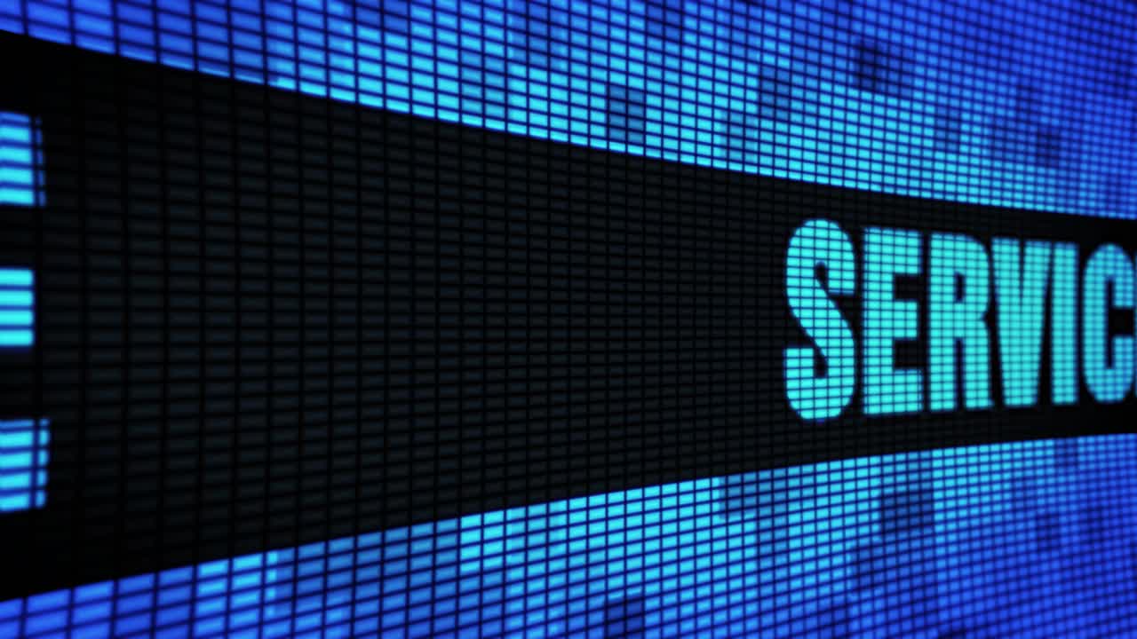 Service Displayed on a LED Screen