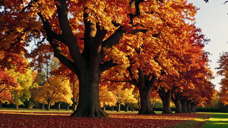 autumn parkland with colorful trees