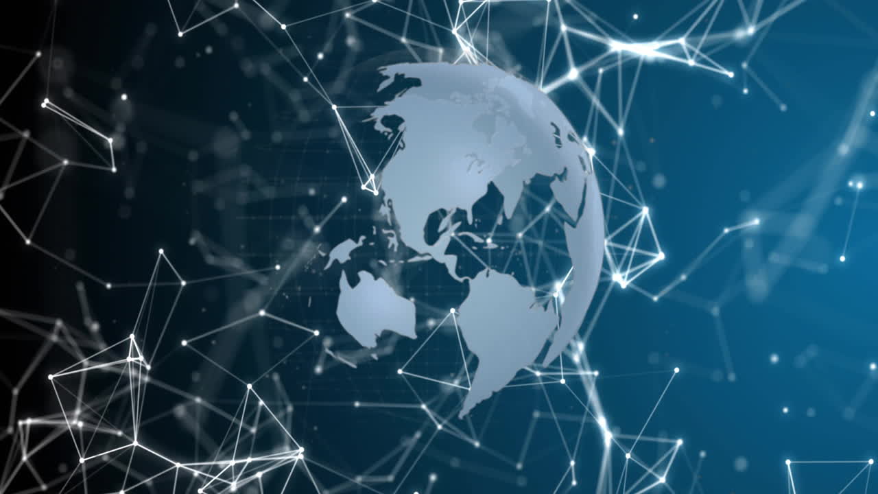 animación de la red de conexiones en todo el mundo