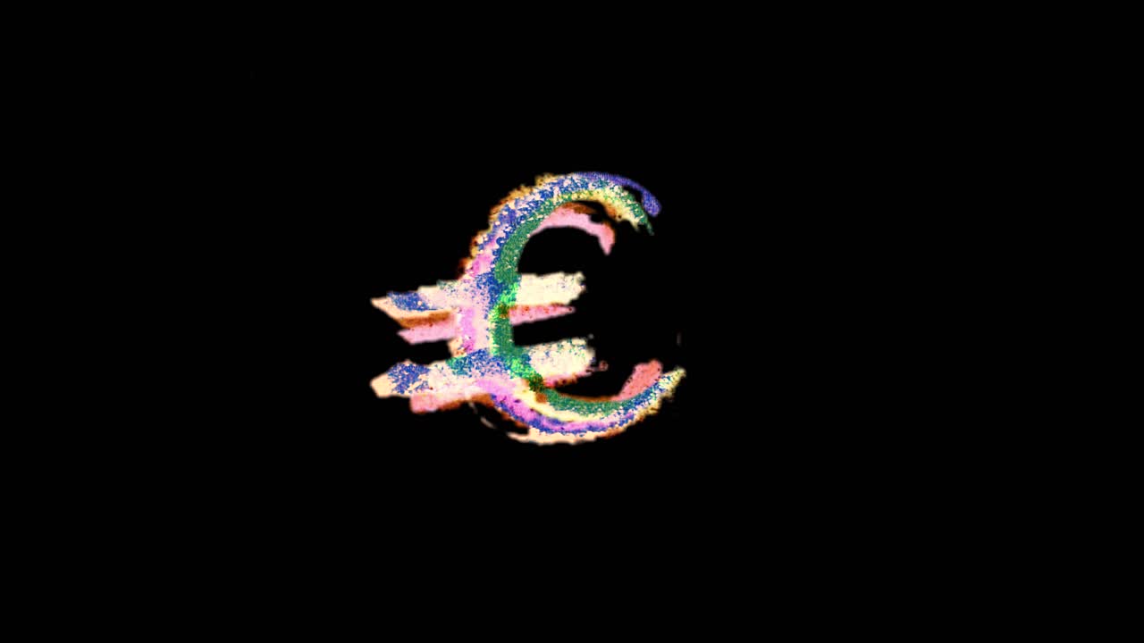 Simbolo dell'euro a pastello in stile scarabocchio disegnato a mano