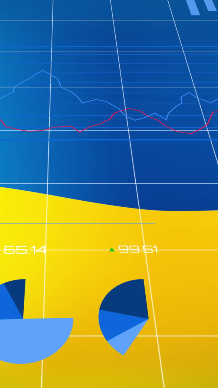 animación de gráficos sobre la bandera de ucrania