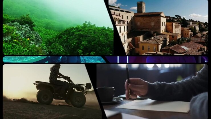 Montáž různorodých scén ze života a cestování