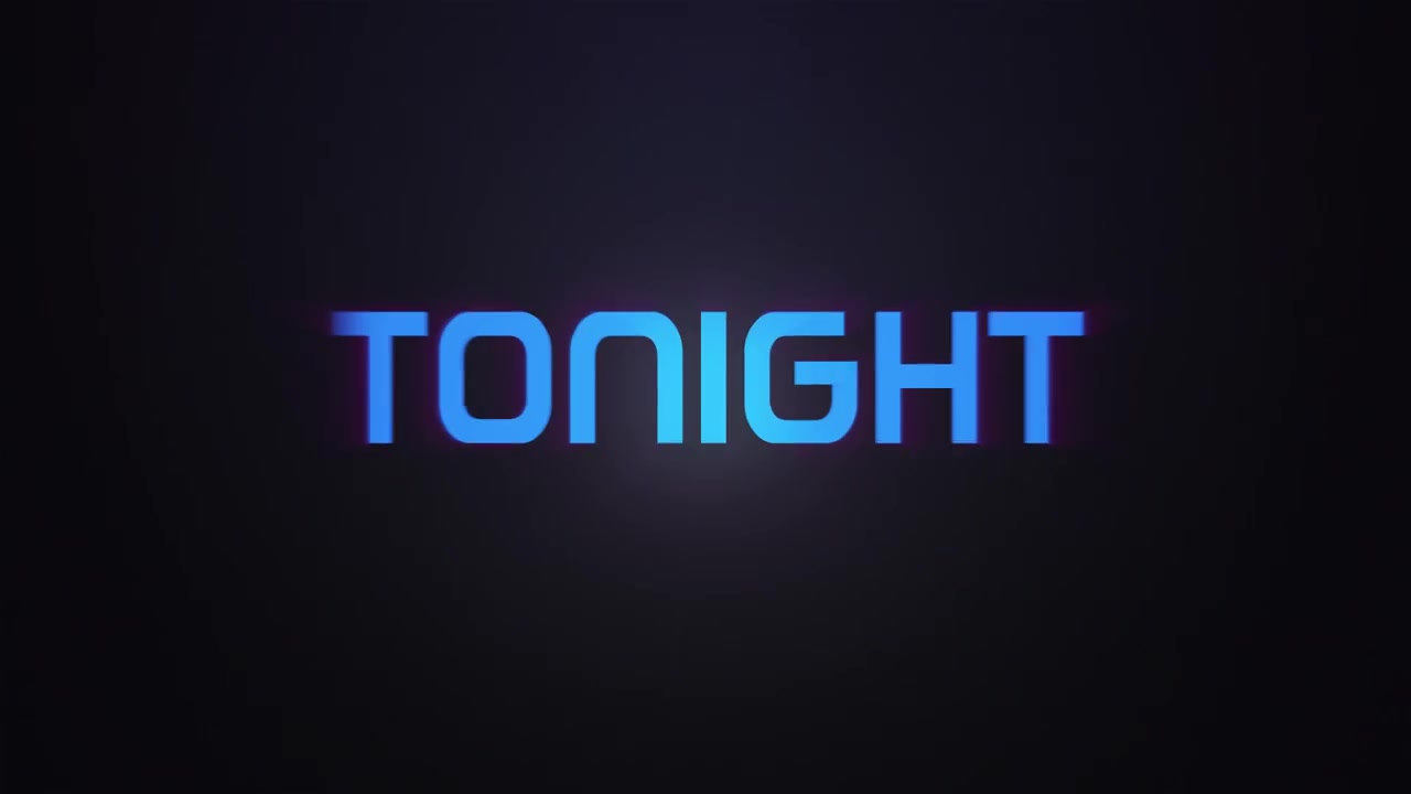 Glowing explosion TONIGHT text reveal blue and pink