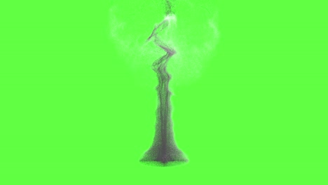 abstract particle explosion on green background