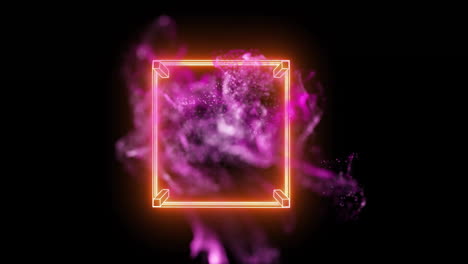 animación de una red brillante de conexiones sobre un ring de boxeo sobre un fondo negro