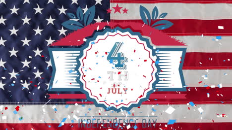 animation of fourth of july independence day text over american flag