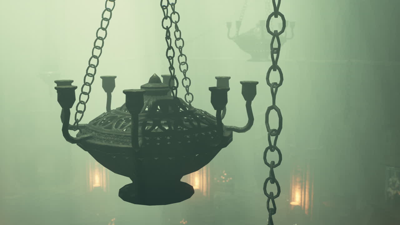 안개 가득 한 방 에서 고 양식 의 들리어