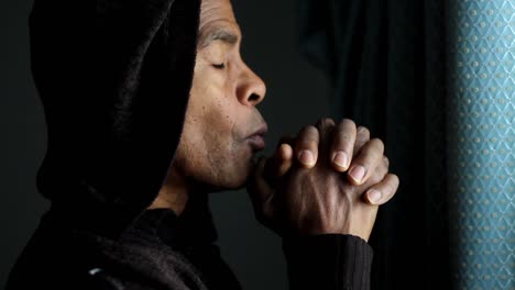 praying to god with hands together on white background with people stock video stock footage