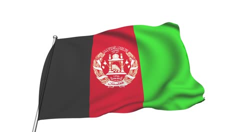 bandera de afganistán en el viento (canal alfa, semitransparente, en bucle)