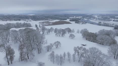 Snow-Covered-Kernave-Mounds-In-Winter