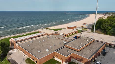 a look at the water treatment plant in muskegon from the air