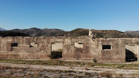 Ruined-dormitories-of-notorious-camp-of-Tepelena-in-Albania,-remained-from-communist-regime