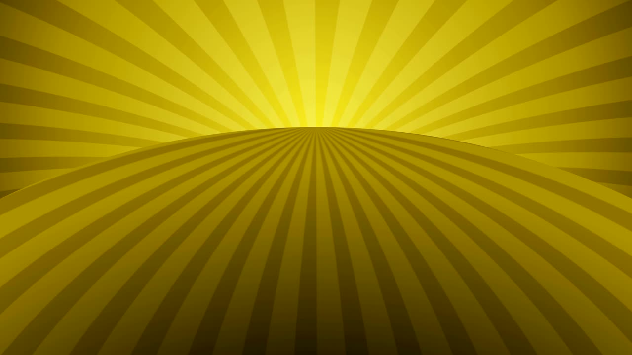 los rayos radiales amarillos giratorios. el fondo brillante con un rayo de luz. el espacio abstracto dorado. la animación en bucle.