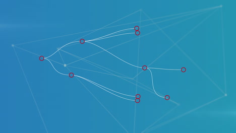 animation of network of connections over blue background