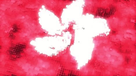 futurista 60fps brillante bandera digital de hong kong coloreada en rojo, blanco, renderizado en uhd 4k 3d animación de bucle sin costuras