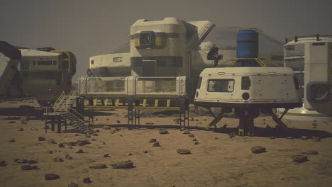 una colonia espacial futurista en marte
