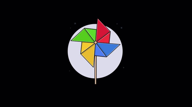 Colorful Animated Pinwheel Spinning on Black Background