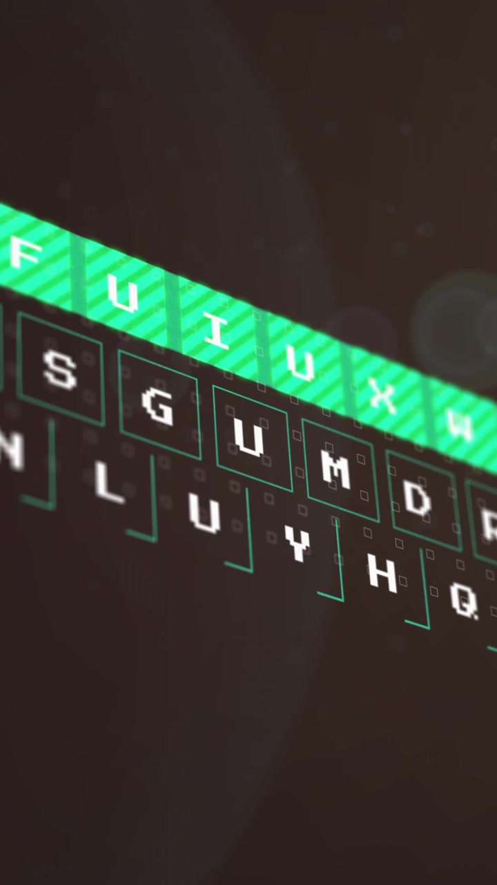 Animation of financial data processing over dark background