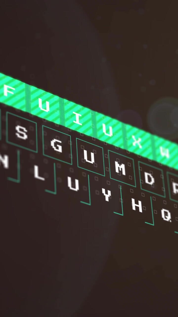 Animation of financial data processing over dark background