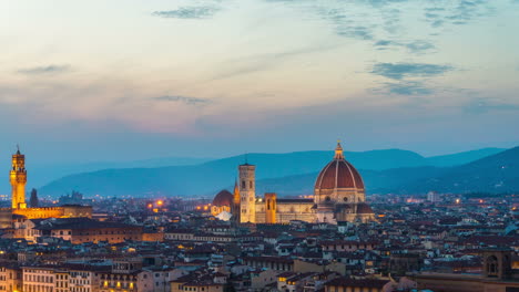 Lapso-De-Tiempo-Del-Amanecer-Del-Horizonte-De-Florencia-En-Italia