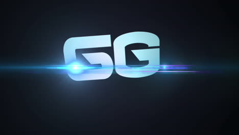 animating glowing gg text with light flare on dark background
