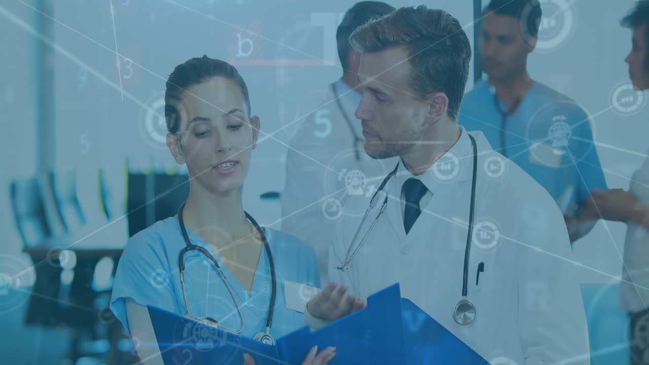 animación de redes y procesamiento de datos sobre médicos