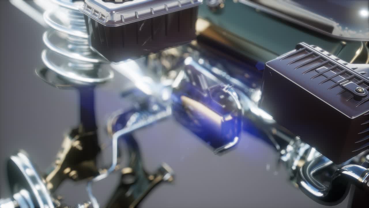 motores de automóviles detallados y otras piezas